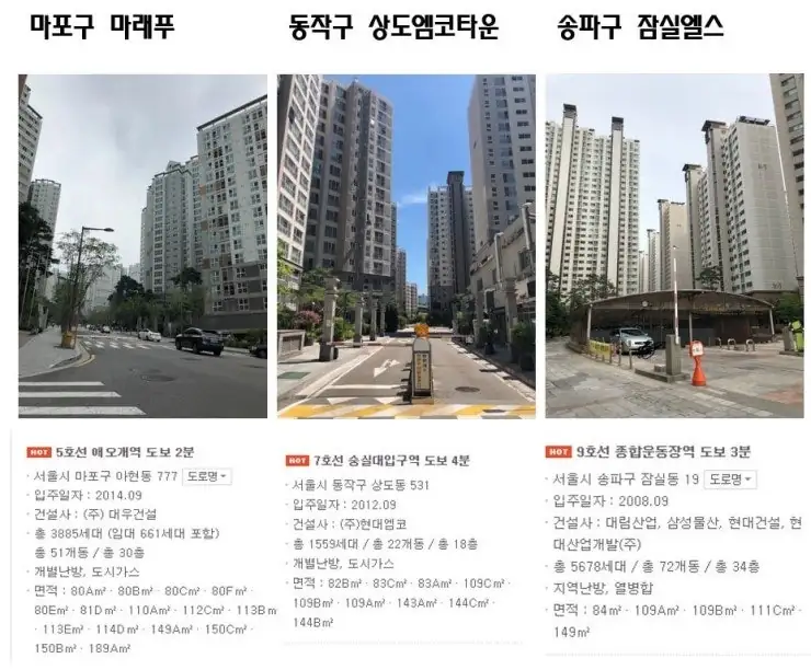서초,송파,마포,종로,동작,동대문간 지역 비교 — 사진 12