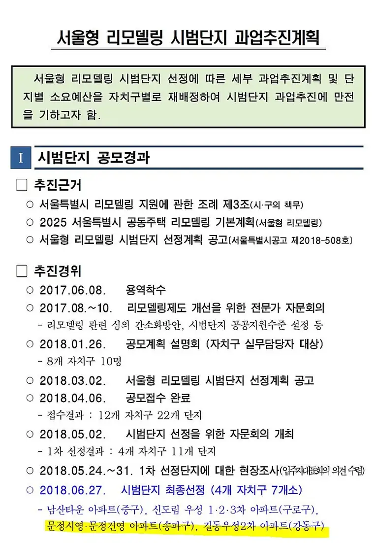 송파/강동 리모델링 시범단지 — 사진 1